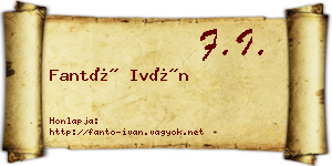 Fantó Iván névjegykártya